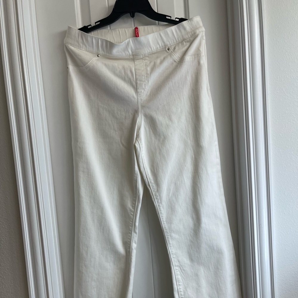 Spanx white wide leg jeans